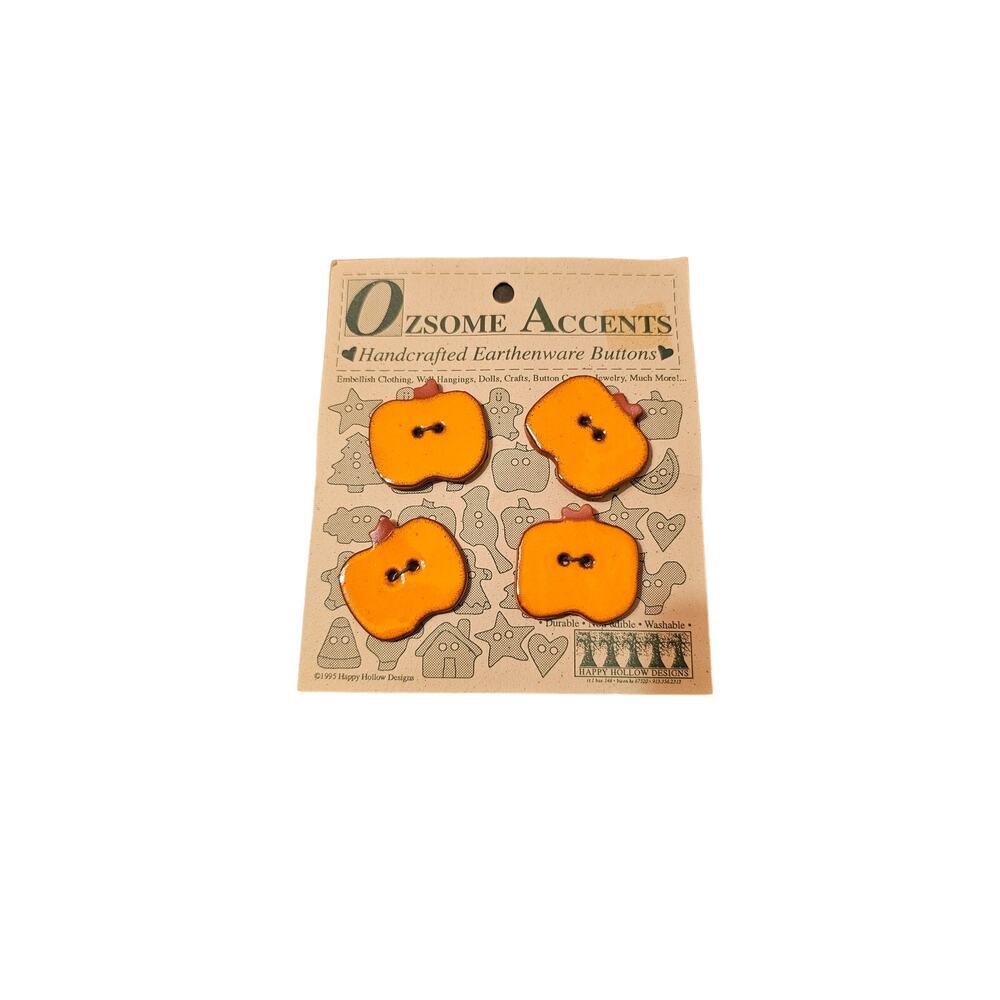 Ozsome Accents Handcrafted Earthenware‎ pumpkin Buttons by Happy Hollow Designs